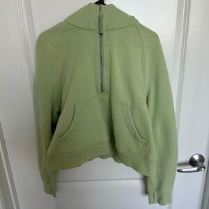 Lululemon Athletica Lime Green Half-Zip Hoodie Scuba